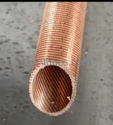 DELLOK tubo de aleta baja de cobre con ranuras internas para intercambiador de calor y refrigerador de aire