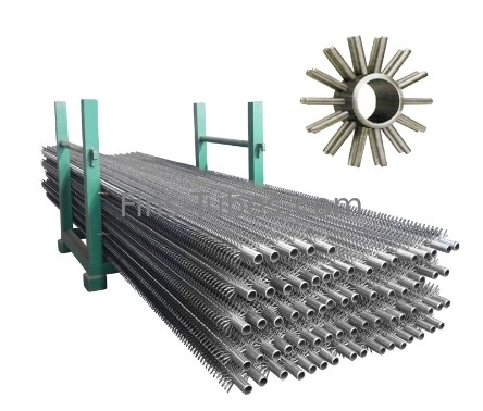 Tubo de aletas de acero al carbono extrudido Negro Pintado Color claro Sólido aletas dentadas 1-5 mm de espesor